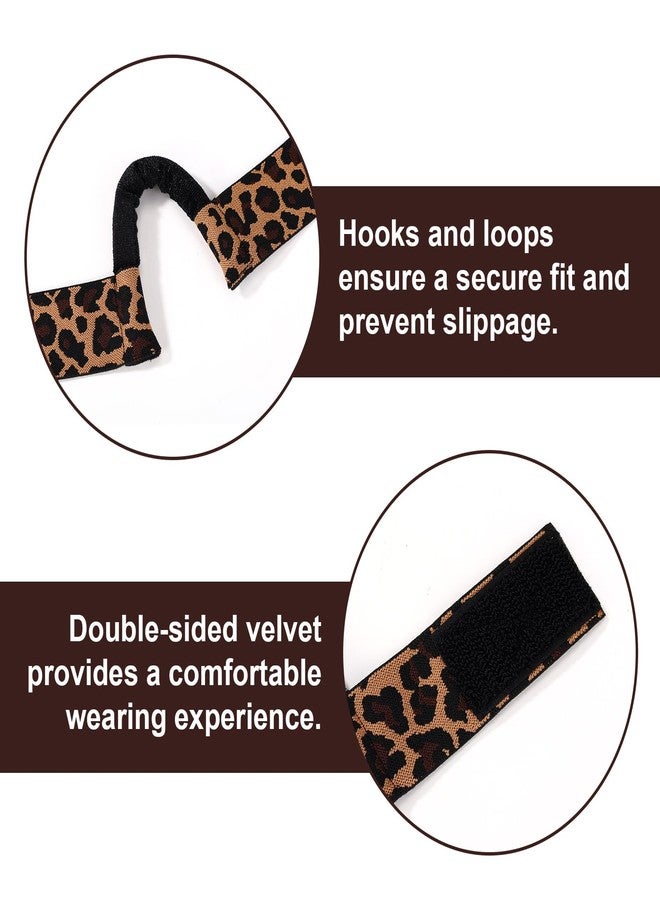 Penitue 3pcs Double Sided C Shaped Earless Wig Bands,Elastic Leopard Bow Print Melt Headband with Ear Cutouts Lace Melting Front Headpiece Band Accessories for Secure and Comfortable Wig Fit (Style 2) - Image 4